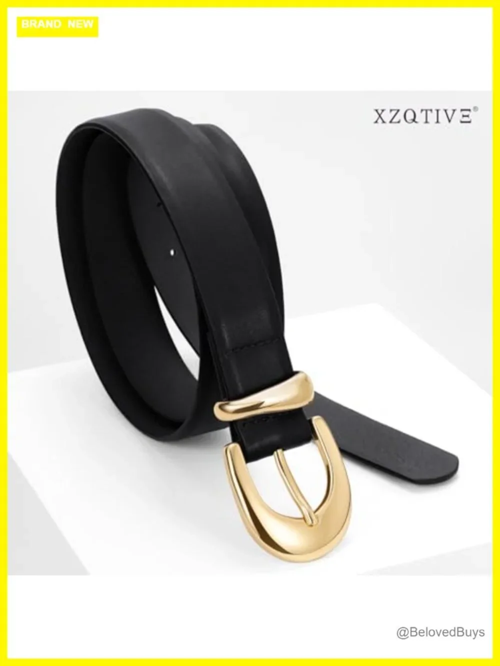 Women's PU Leather Skinny Belt with Circular Buckle